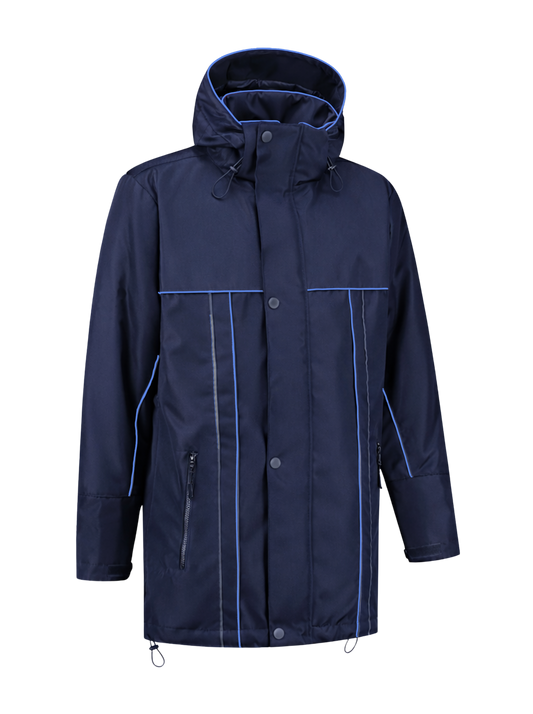 Water- en winddichte winterwerkjas – navy/kobalt