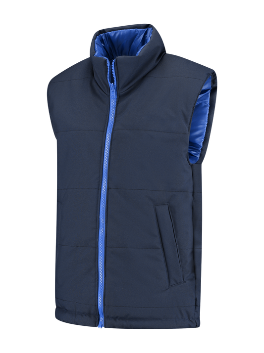 Omkeerbare werkbodywarmer – navy/kobalt