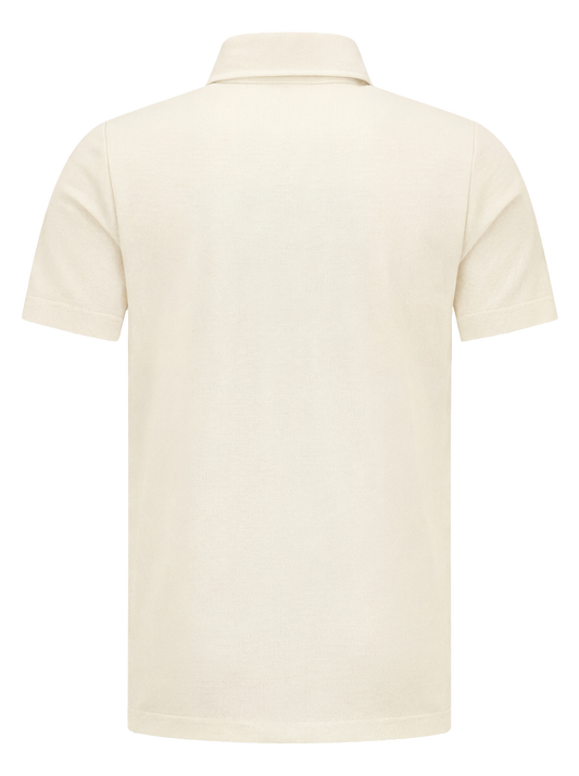 Representatieve polo met logostof -offwhite