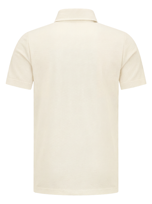 Representatieve polo met logostof -offwhite
