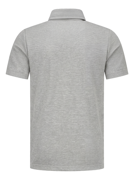 Representatieve polo met logostof -lichtgrijs melange