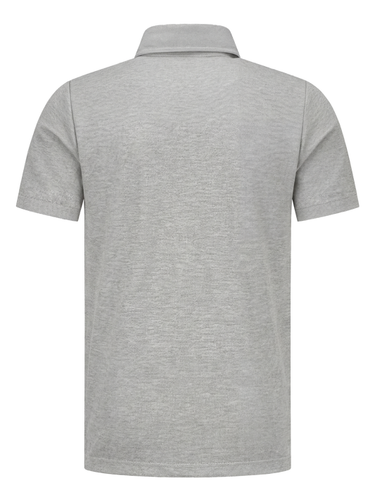 Representatieve polo met logostof -lichtgrijs melange
