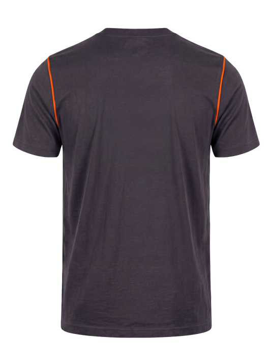 Werk T-shirt- antraciet/oranje