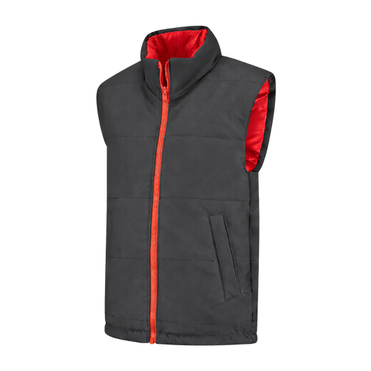 Bodywarmer Antaciet met kleuraccent rood- voor professionals comfortabel, duurzaam en representatief