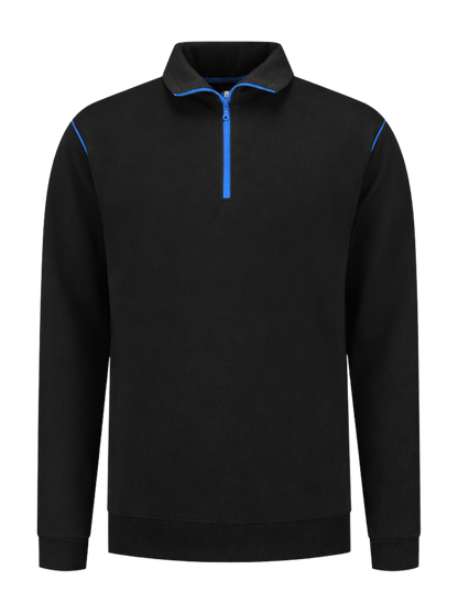 Werksweater zwart/kobalt