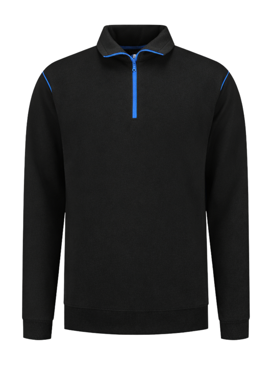 Werksweater zwart/kobalt