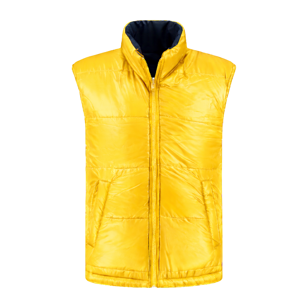 Bodywarmer Navy met kleuraccent geel-  voor professionals comfortabel, duurzaam en representatief