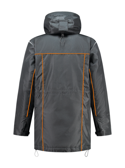 Water- en winddichte winterwerkjas – antraciet/oranje