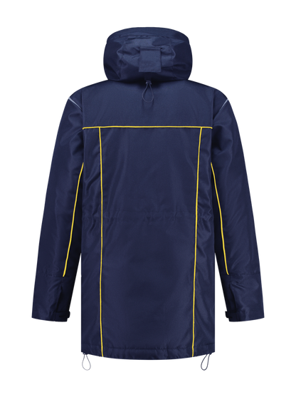 Water- en winddichte winterwerkjas – navy/geel