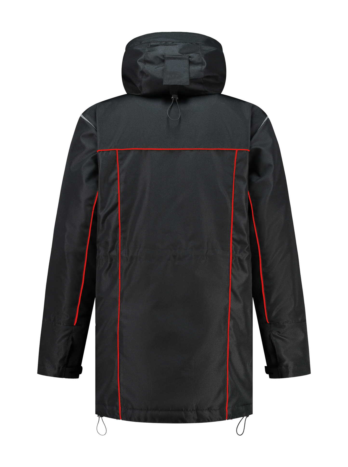 Water- en winddichte winterwerkjas – zwart/rood