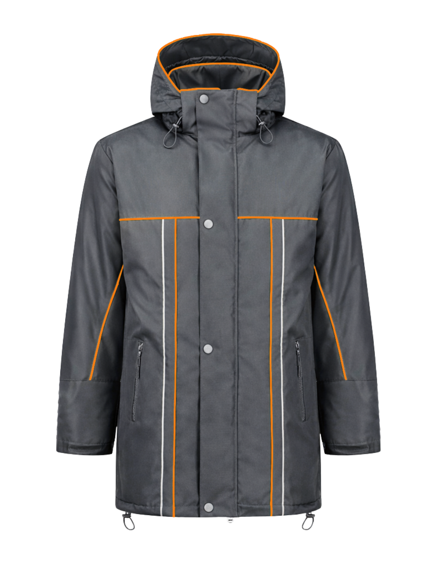 Water- en winddichte winterwerkjas – antraciet/oranje