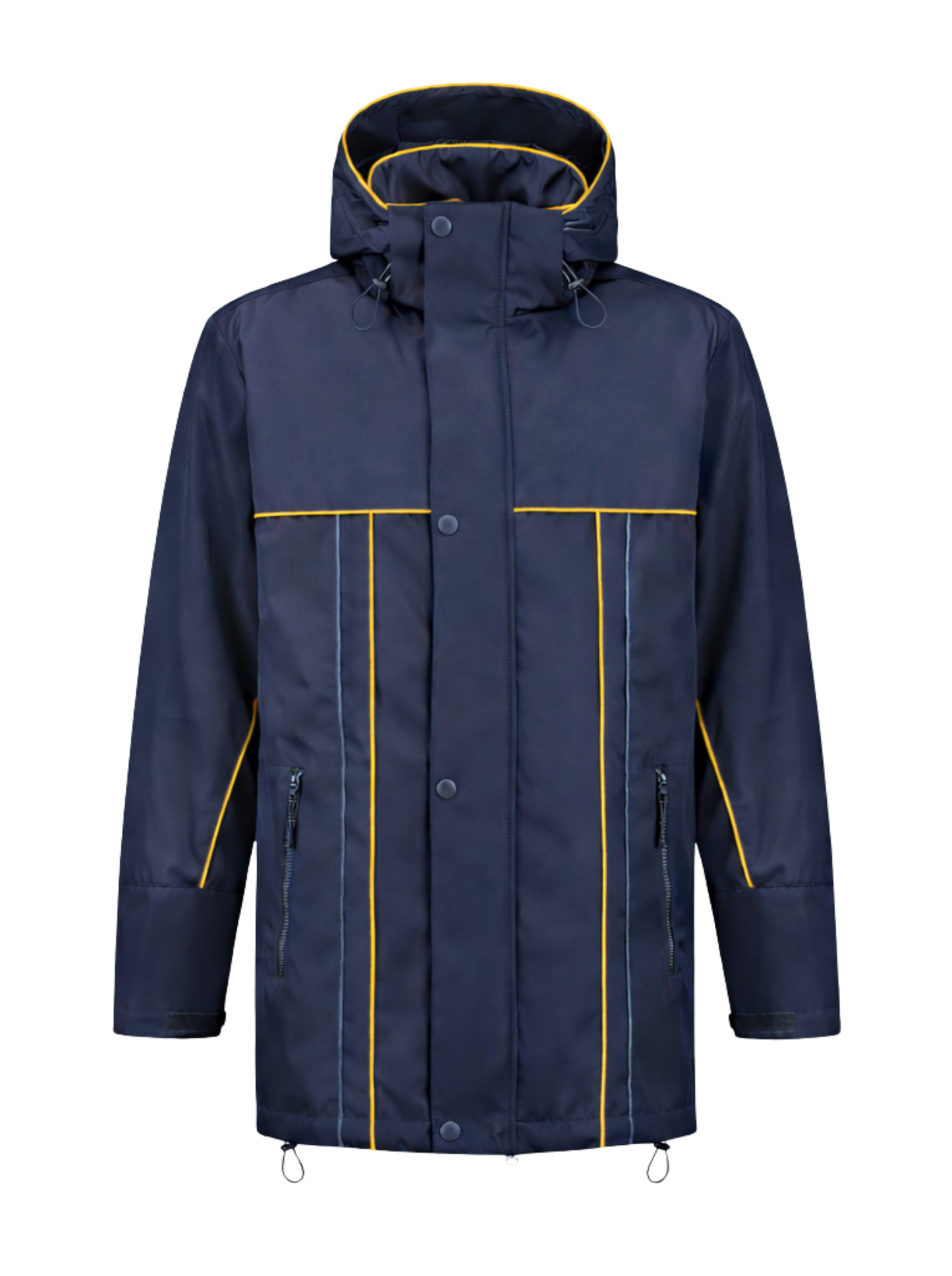 Water- en winddichte winterwerkjas – navy/geel