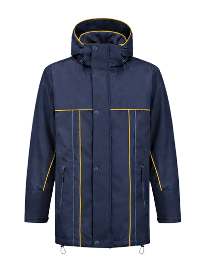 Water- en winddichte winterwerkjas – navy/geel