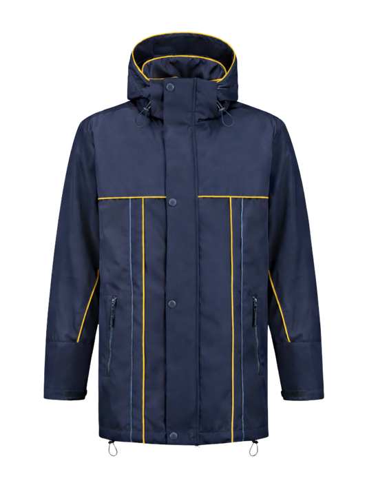 Water- en winddichte winterwerkjas – navy/geel