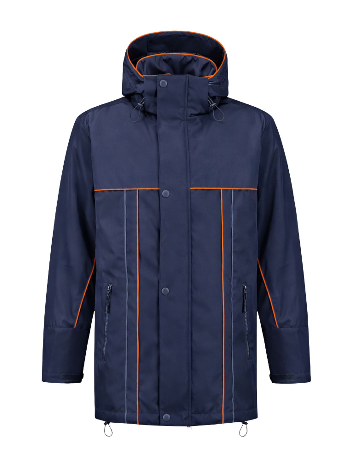 Water- en winddichte winterwerkjas – navy/oranje