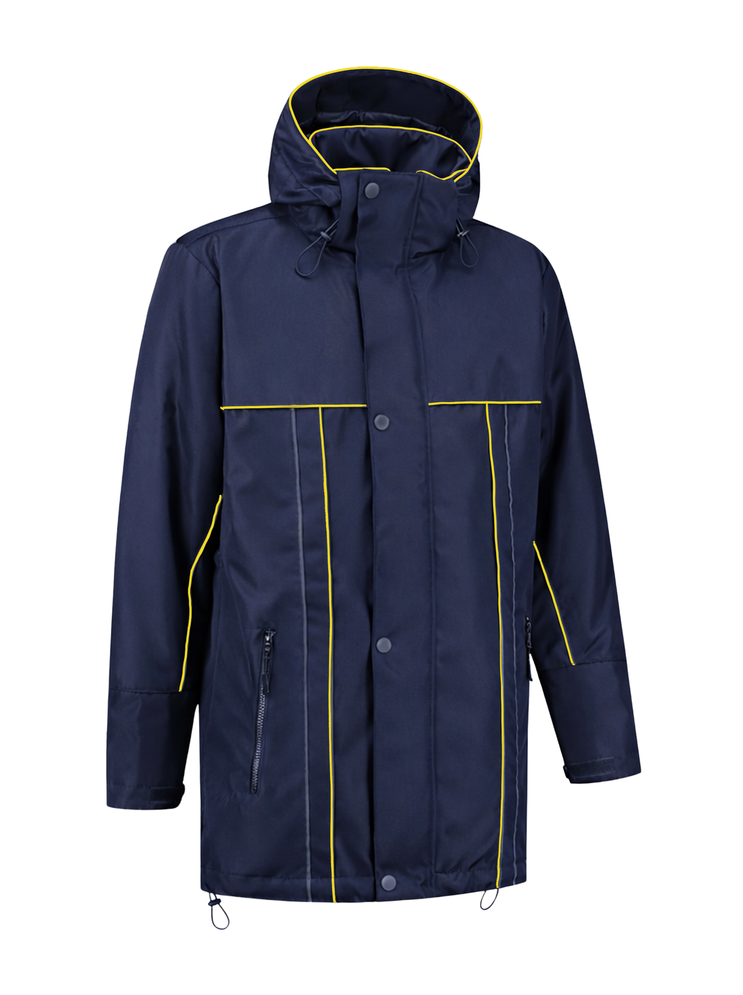 Water- en winddichte winterwerkjas – navy/geel