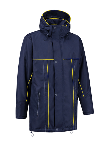 Water- en winddichte winterwerkjas – navy/geel