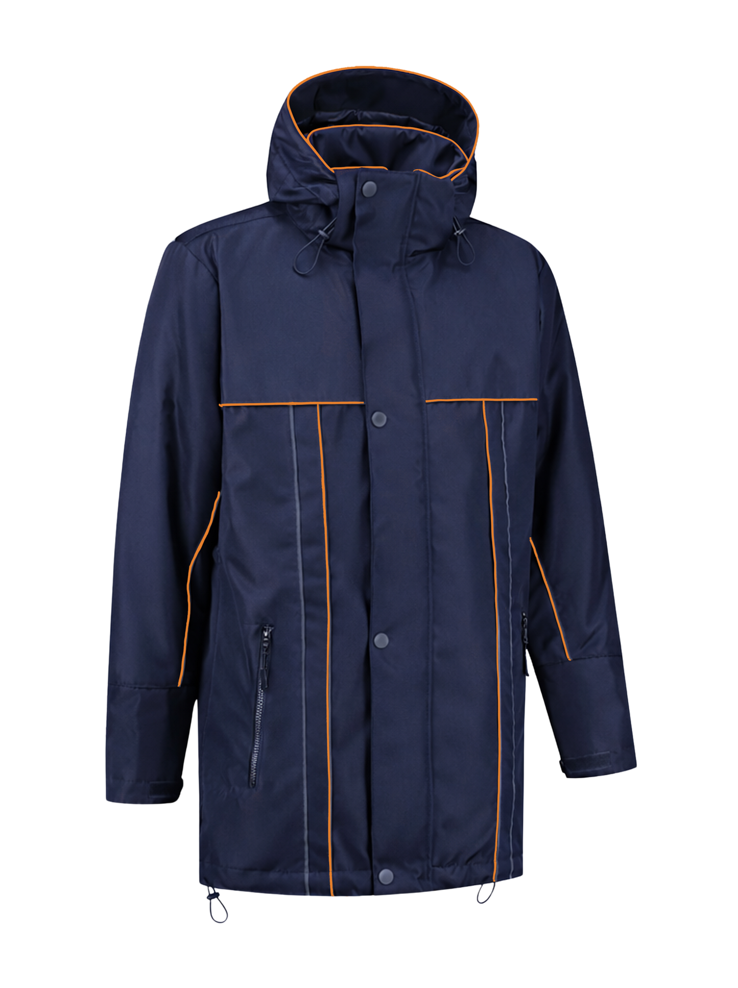 Water- en winddichte winterwerkjas – navy/oranje
