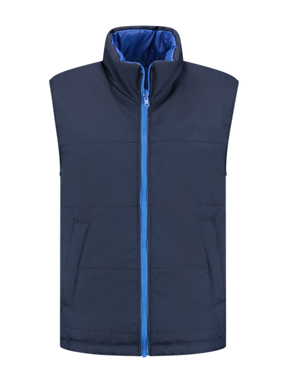 Omkeerbare werkbodywarmer – navy/kobalt