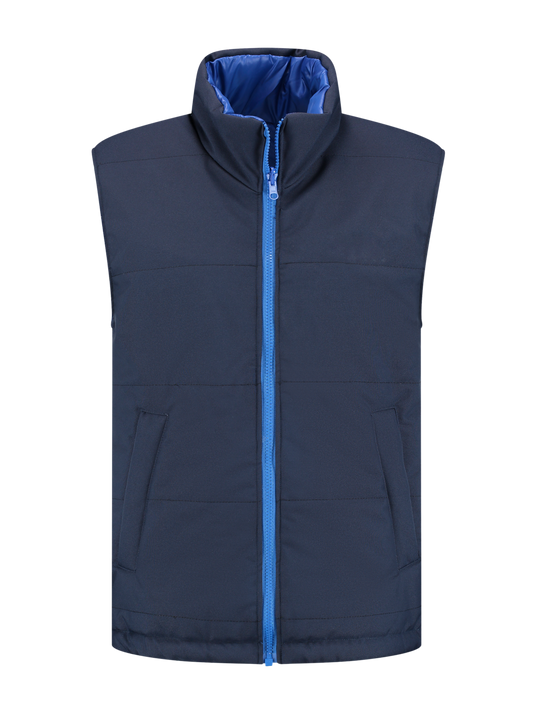 Omkeerbare werkbodywarmer – navy/kobalt