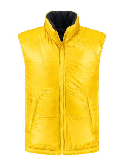 Omkeerbare werkbodywarmer – antraciet/geel