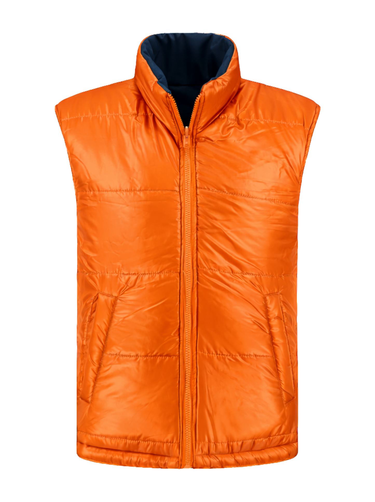 Omkeerbare werkbodywarmer – navy/oranje
