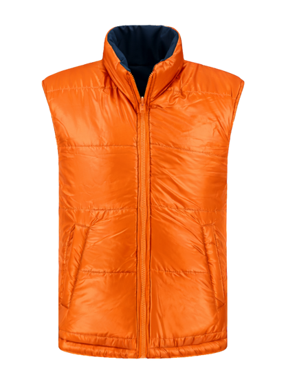 Omkeerbare werkbodywarmer – navy/oranje