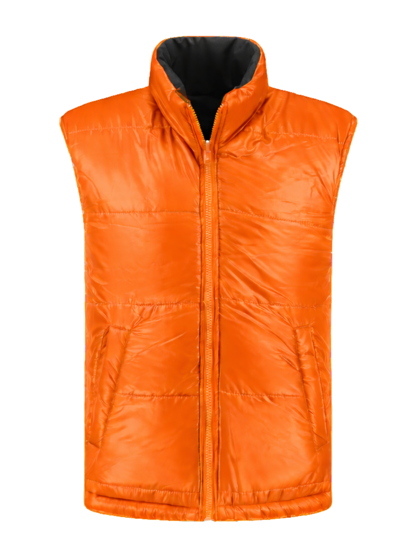 Omkeerbare werkbodywarmer– antraciet/oranje