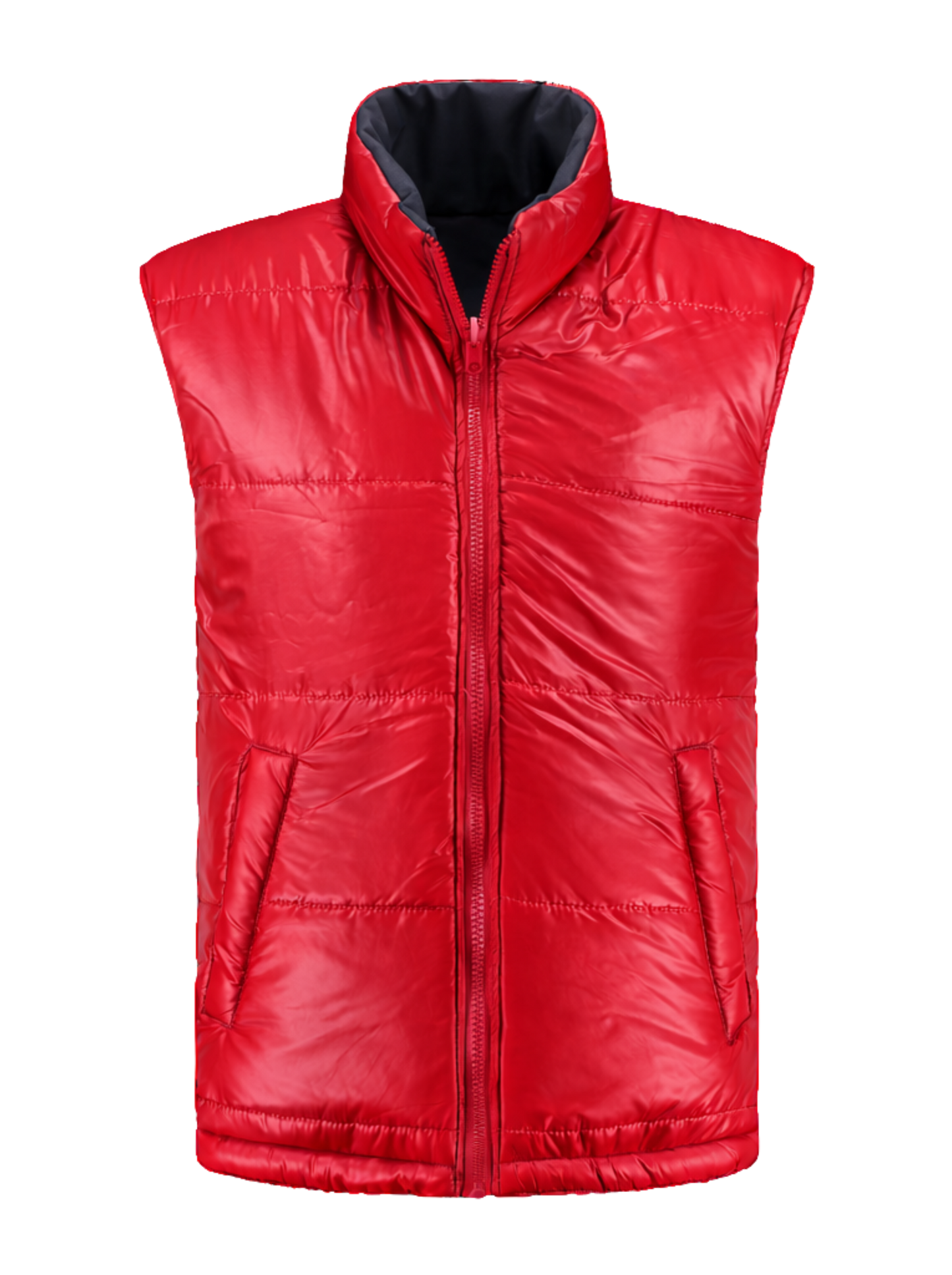 Omkeerbare werkbodywarmer – antraciet/rood