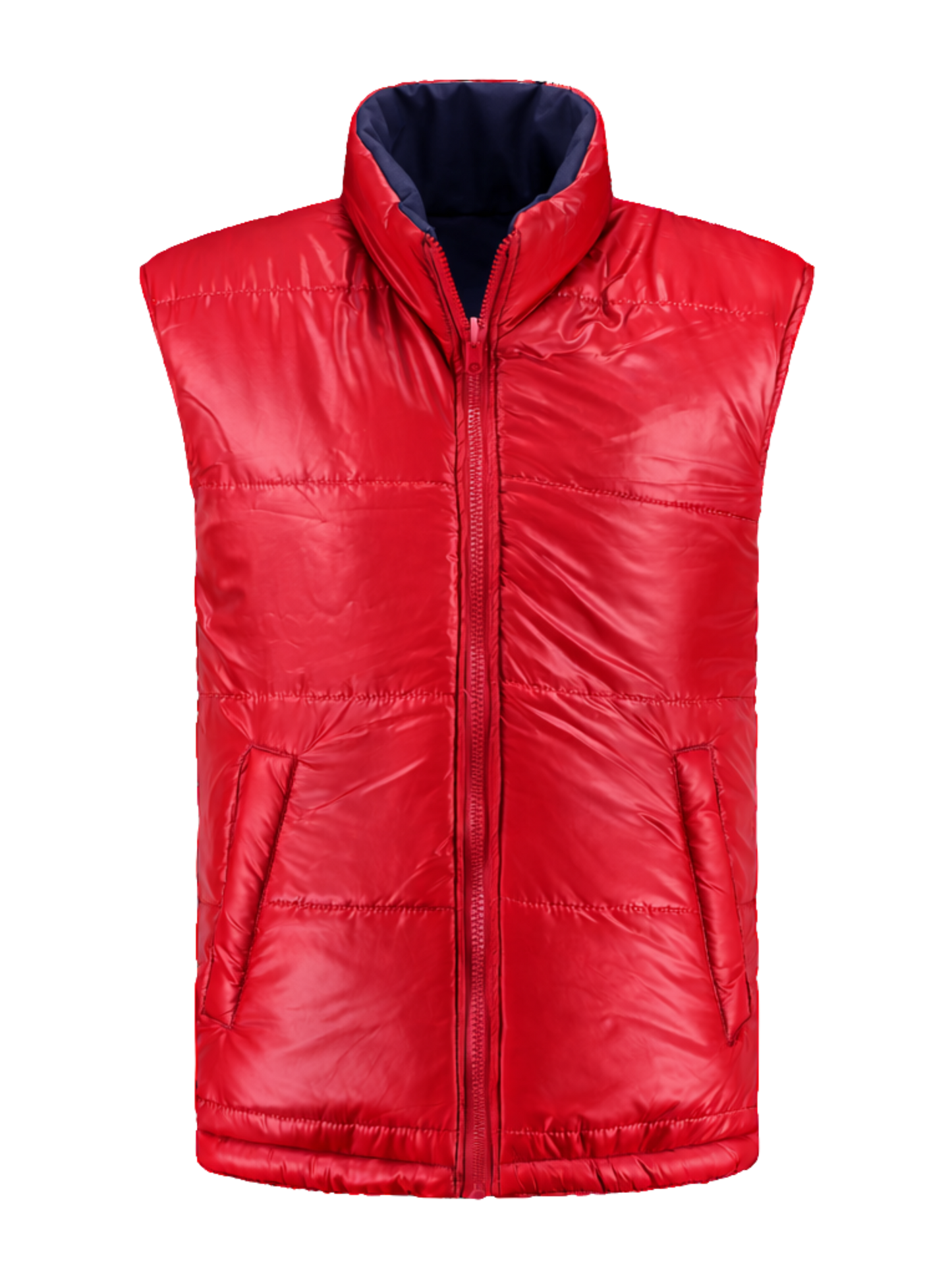 Omkeerbare werkbodywarmer – navy/rood