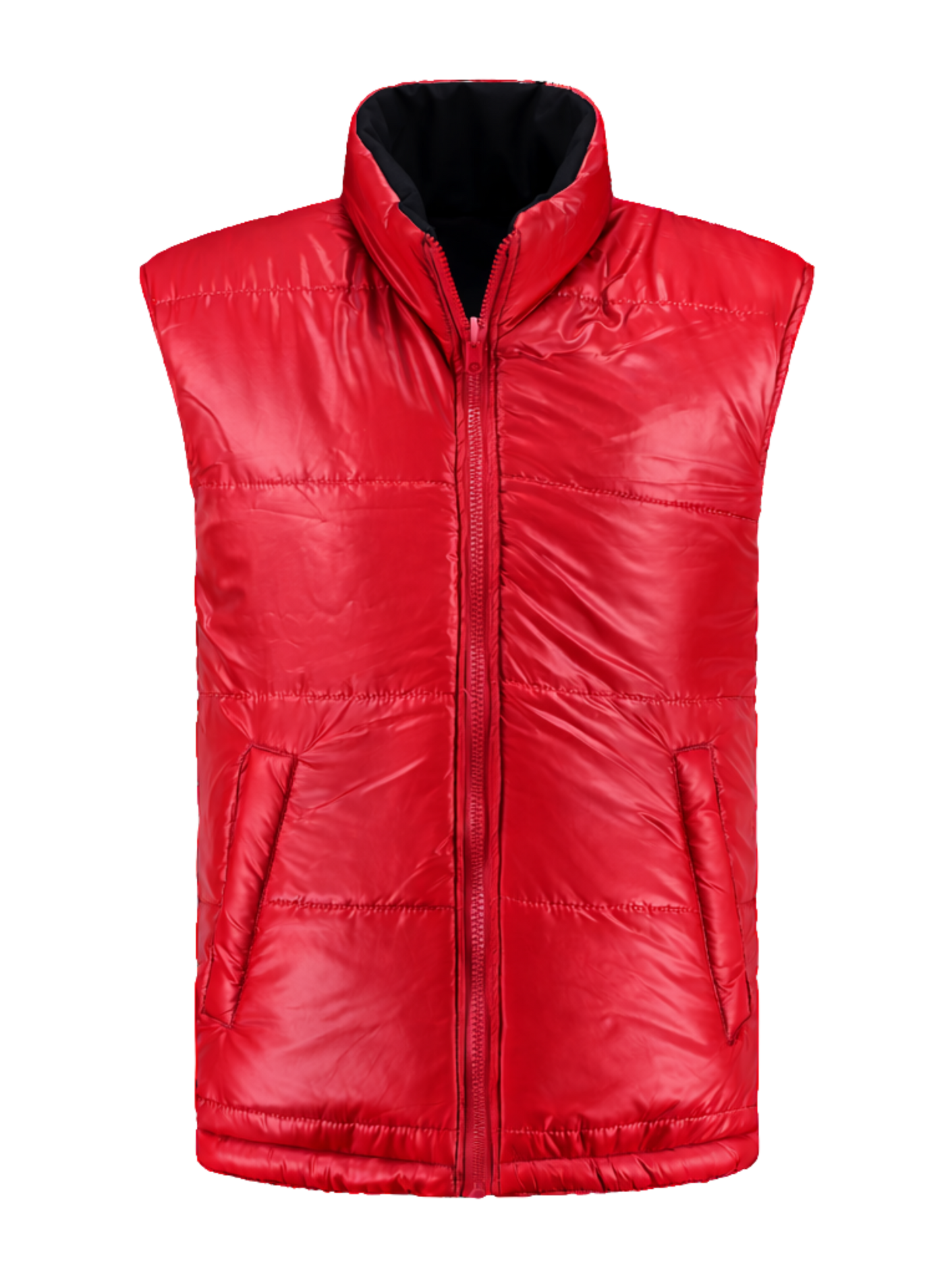Omkeerbare werkbodywarmer – zwart/rood