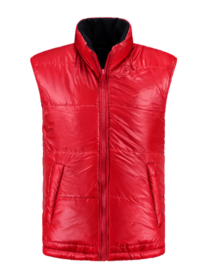 Omkeerbare werkbodywarmer – zwart/rood