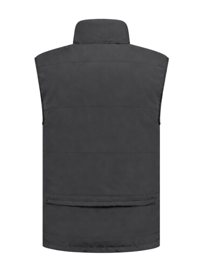 Omkeerbare werkbodywarmer– antraciet/oranje
