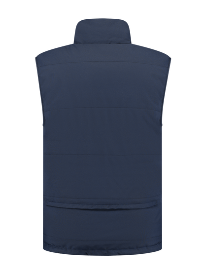 Omkeerbare werkbodywarmer – navy/rood