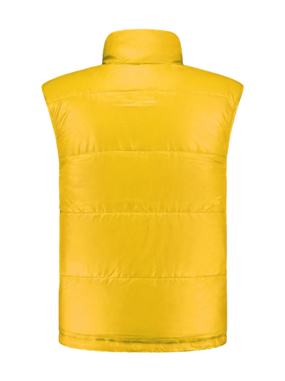 Omkeerbare werkbodywarmer – navy/geel