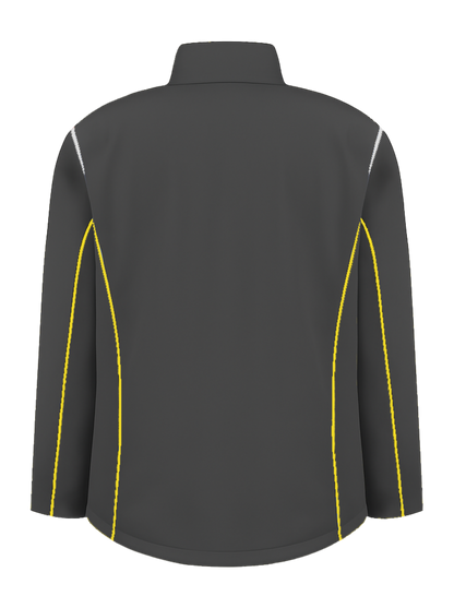 Comfortabele softshell werkjas – antraciet/geel