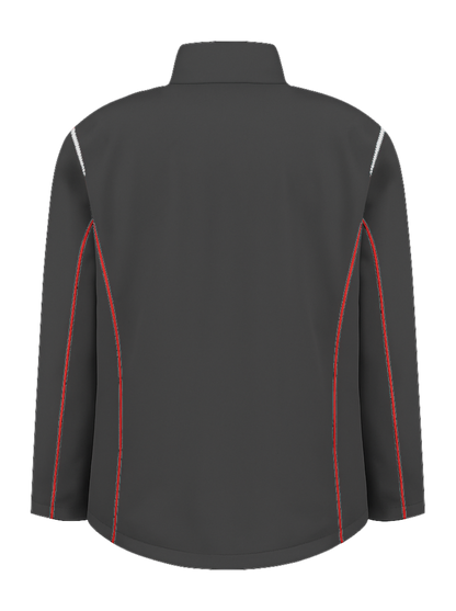 Comfortabele softshell werkjas – antraciet/rood