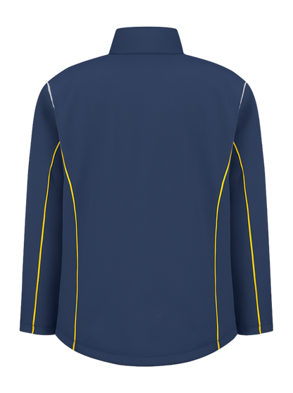 Comfortabele softshell werkjas – navy/geel