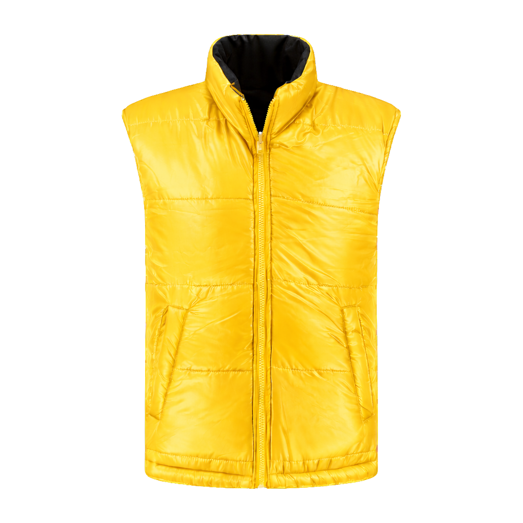 Bodywarmer Zwart met kleuraccent geel-  voor professionals comfortabel, duurzaam en representatief