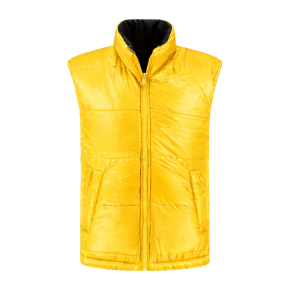 Bodywarmer Zwart met kleuraccent geel-  voor professionals comfortabel, duurzaam en representatief