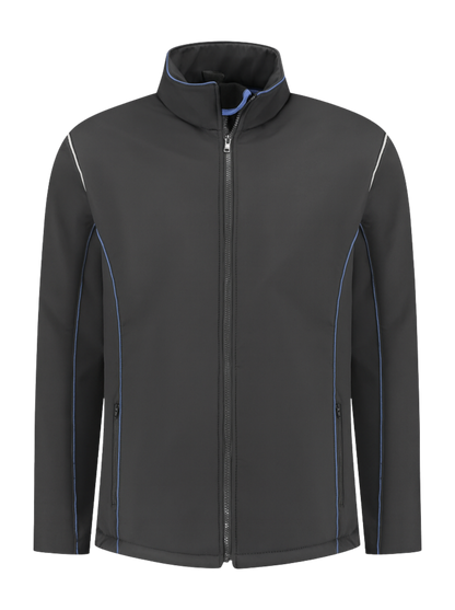 Comfortabele softshell werkjas – antraciet/kobalt