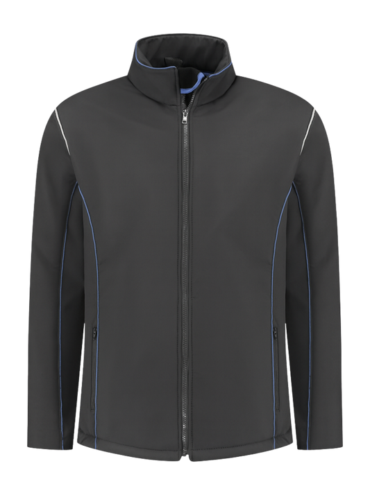 Comfortabele softshell werkjas – antraciet/kobalt