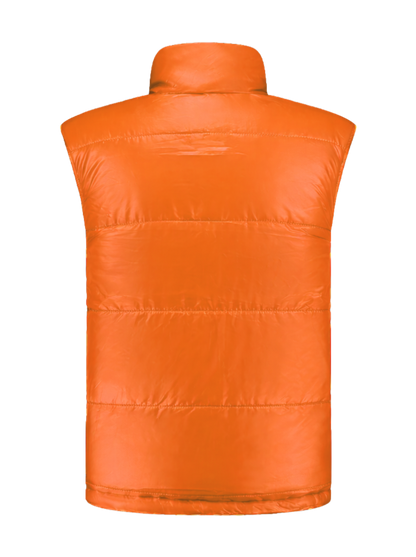 Omkeerbare werkbodywarmer –zwart/oranje