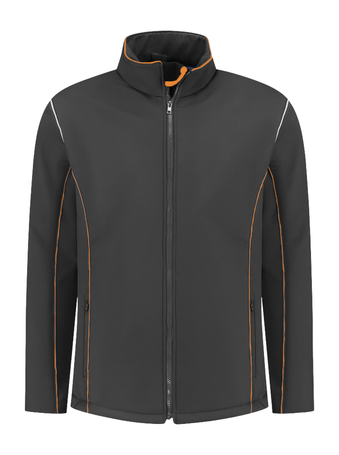 Comfortabele softshell werkjas – antraciet/oranje