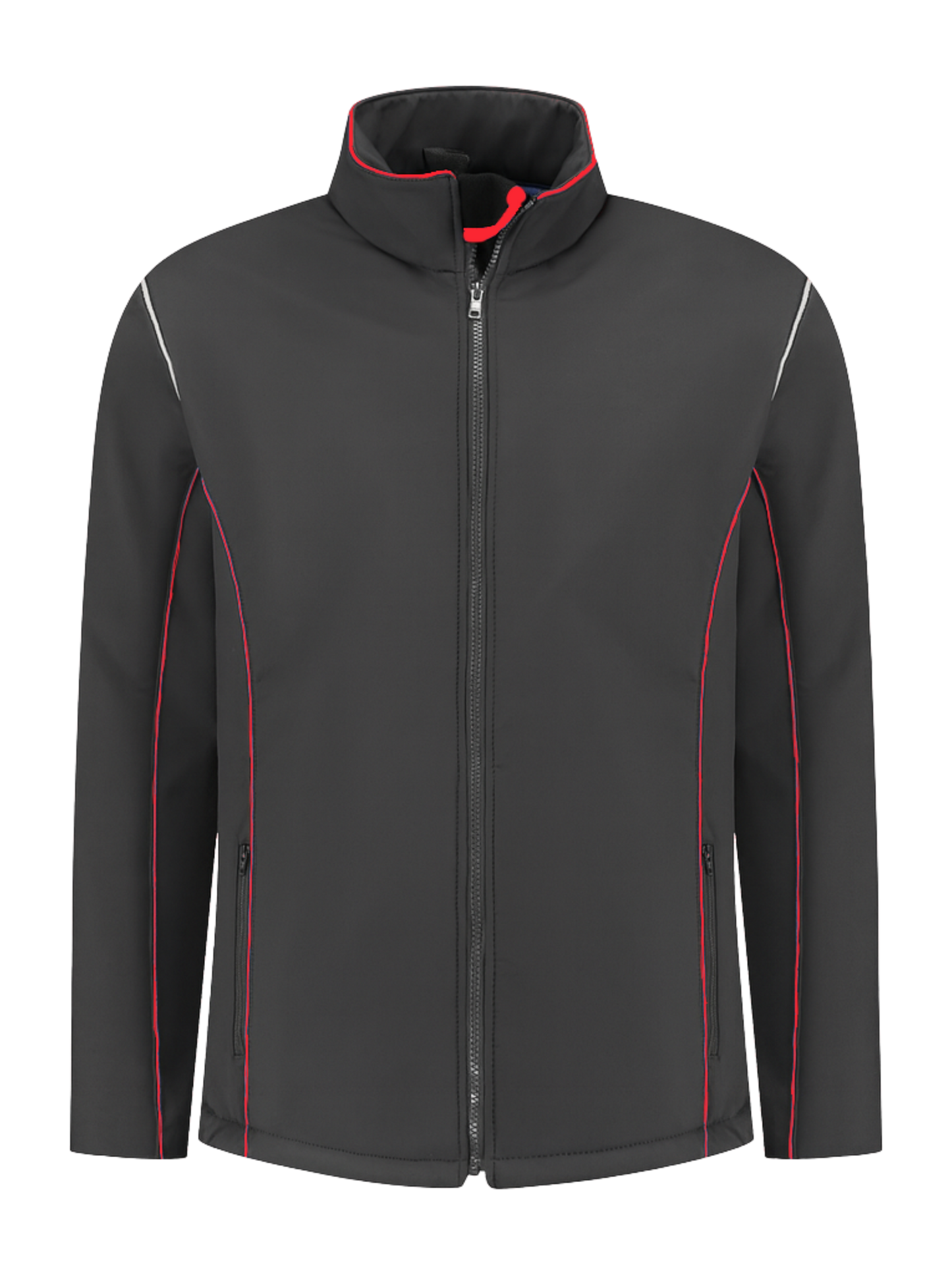 Comfortabele softshell werkjas – antraciet/rood