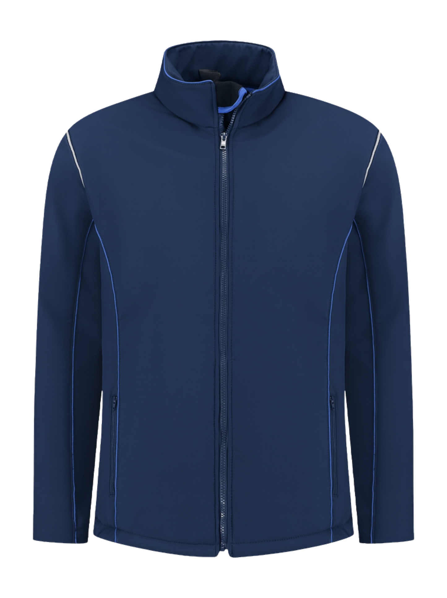 Comfortabele softshell werkjas – navy/kobalt