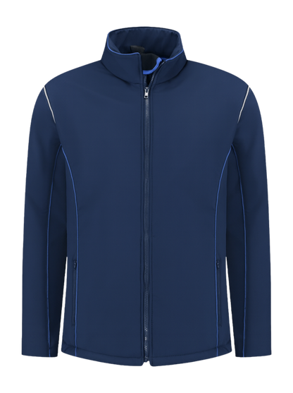 Comfortabele softshell werkjas – navy/kobalt