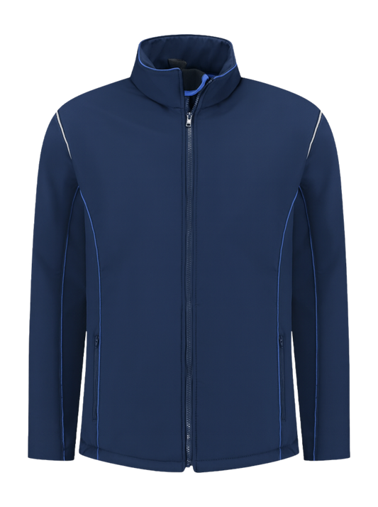 Comfortabele softshell werkjas – navy/kobalt