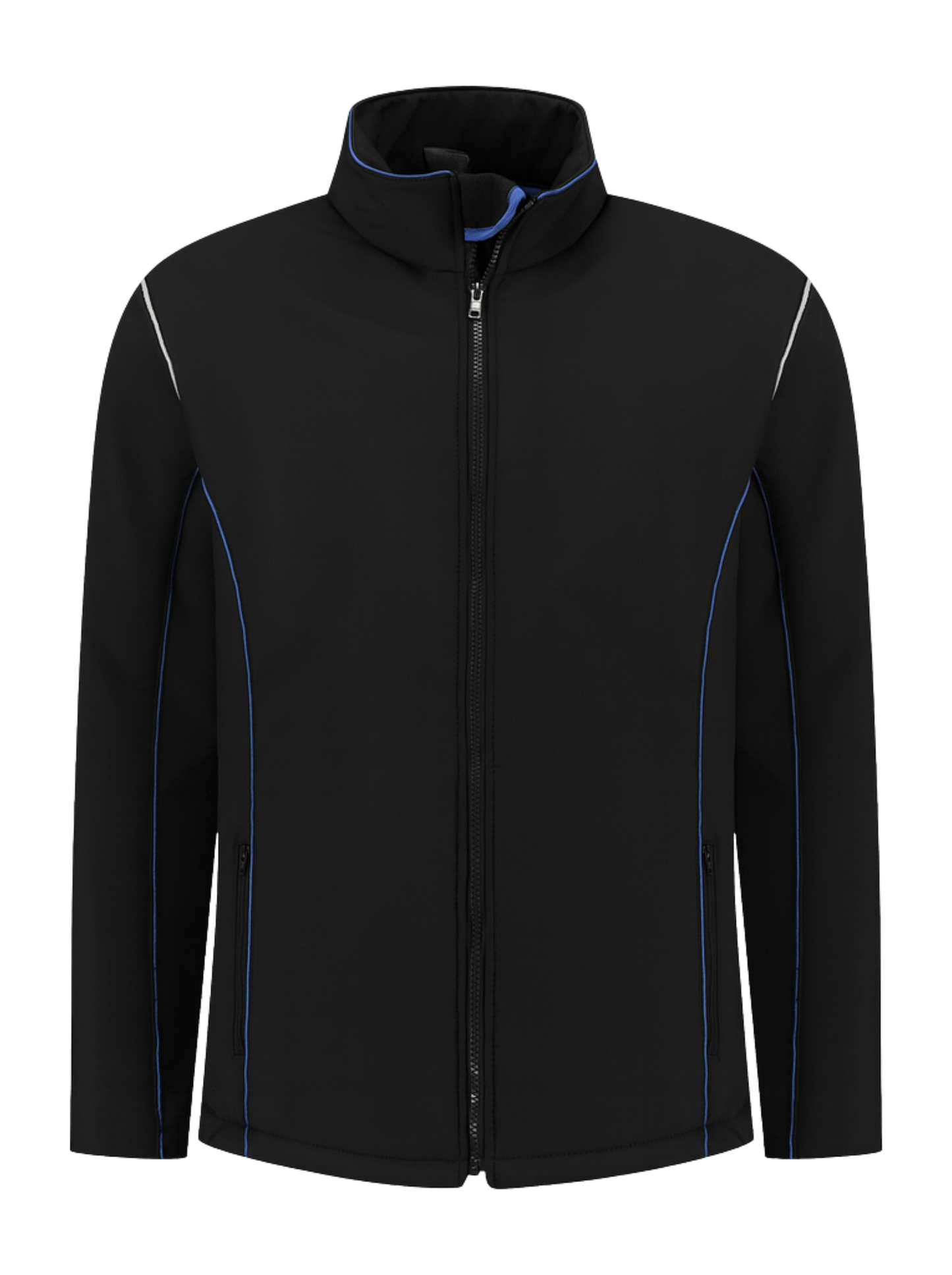 Comfortabele softshell werkjas – zwart/kobalt