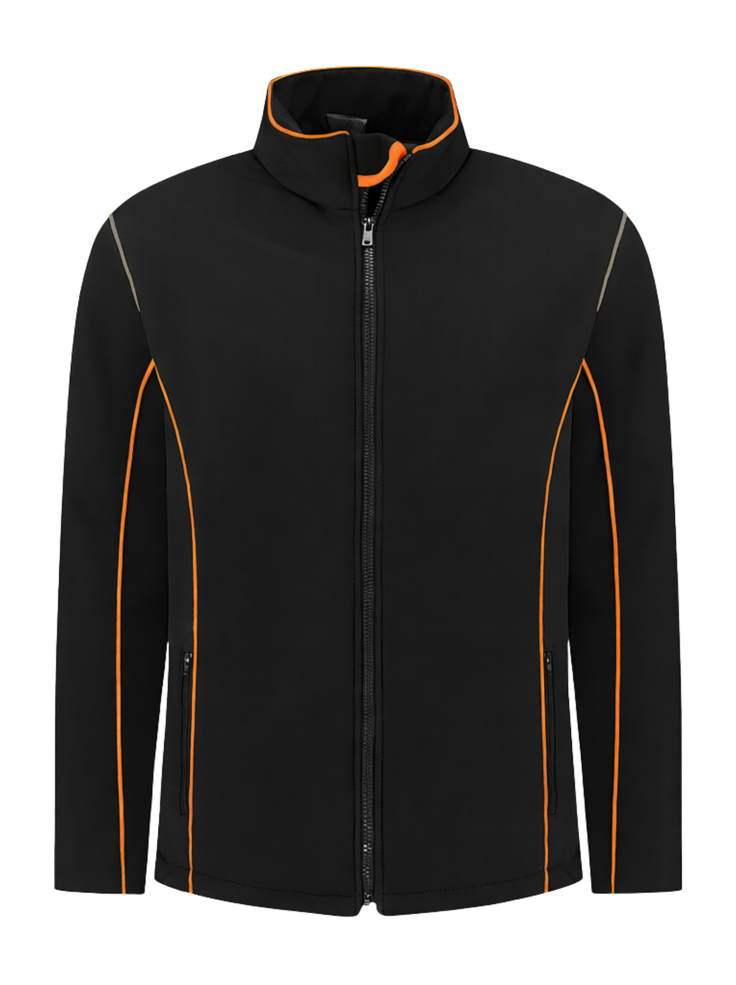 Comfortabele softshell werkjas – zwart/oranje